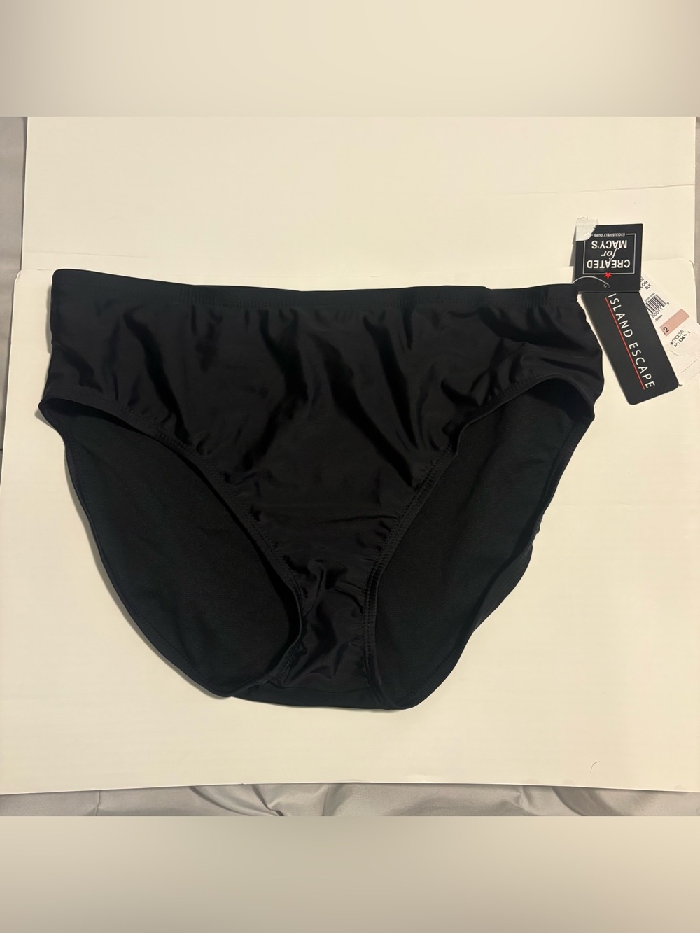 Island Escape Black Bikini Bottom Women’s Size 12 L XL Classic Swim Brief NWT